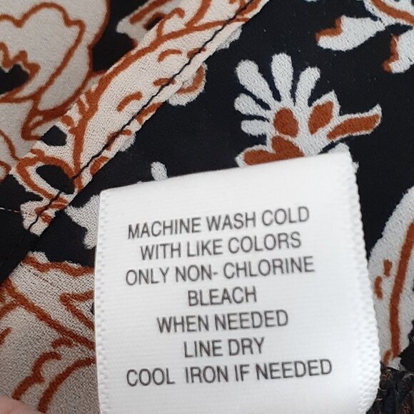 ROZ & ALI Chiffon Tunic; Animal Print / Floral & Paisley; 3/4 Sleeves; Size M - Picture 6 of 6